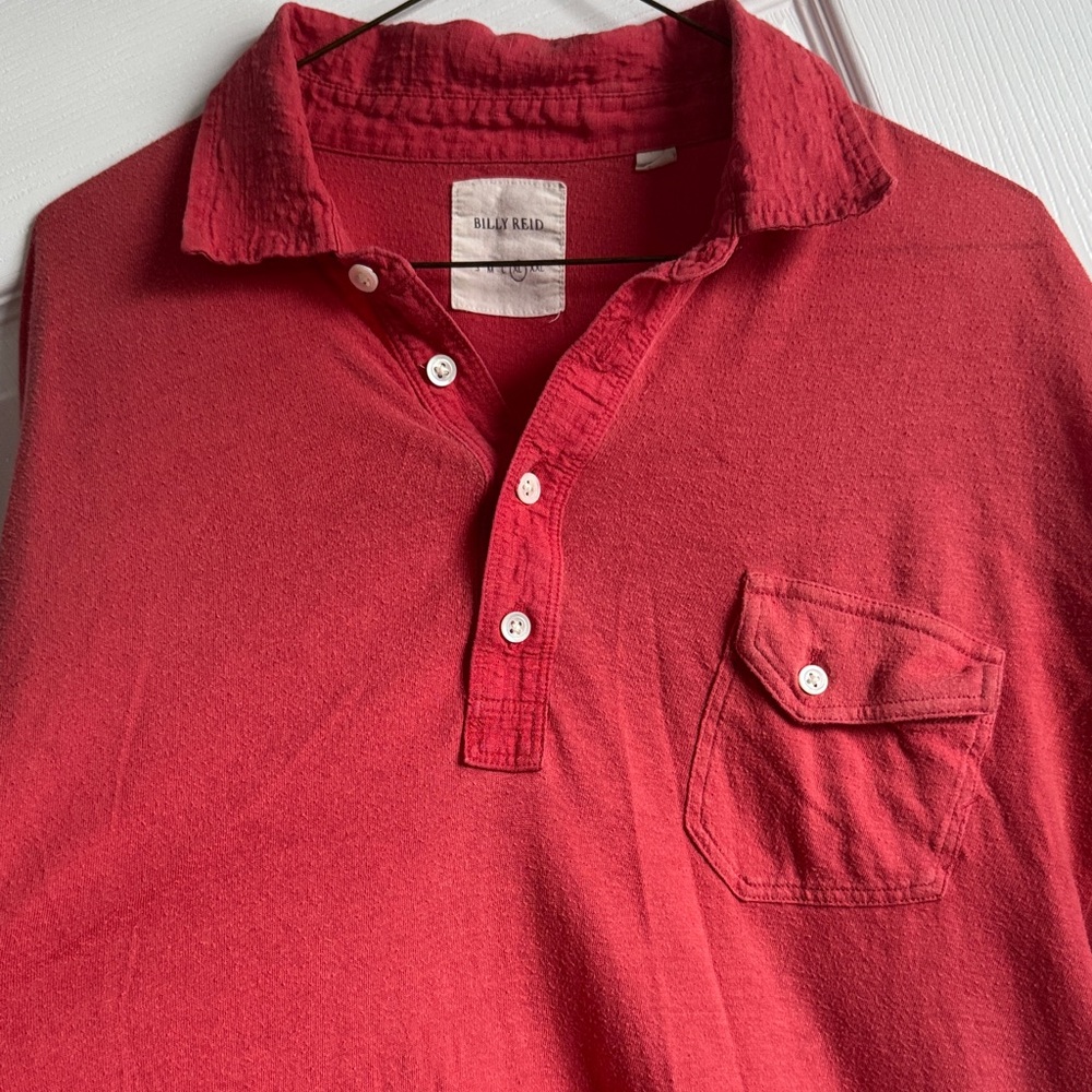 Billy Reid Crimson Polo Shirt